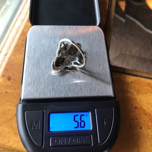 Natural White Buffalo Blue Turquoise Sterling Silver Ring Size 10 - Picture 3 of 8